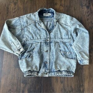 Vintage 80’s Denim Jacket Ruth Douglas Acid Wash Oversized Women’s Medium